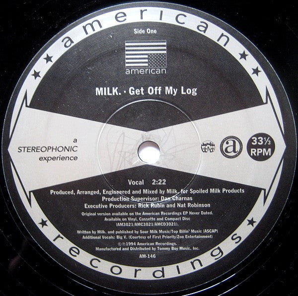 Milk Dee - Get Off My Log (Vinyl, 12", 33 ⅓ RPM) Very Good (VG) / Very Good (VG)