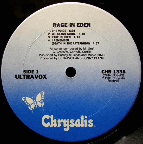 Ultravox - Rage In Eden (Vinyl, LP, Album) Good Plus (G+) / Very Good (VG)