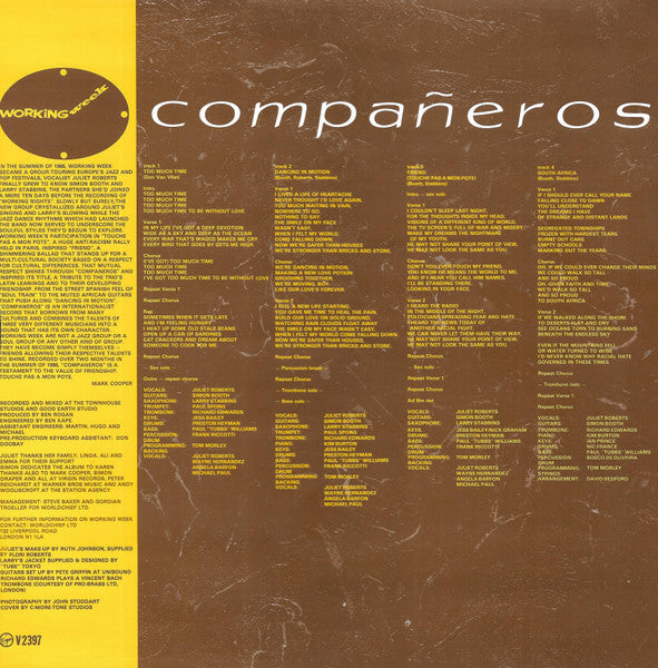 Working Week - Compañeros (Vinyl, LP, Album) Good Plus (G+) / Good Plus (G+)