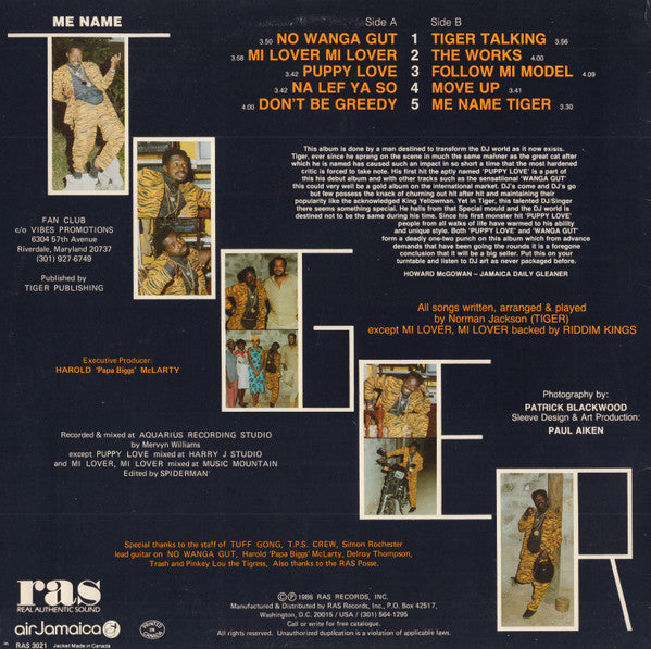 Tiger - Me Name Tiger (Vinyl, LP, Album)