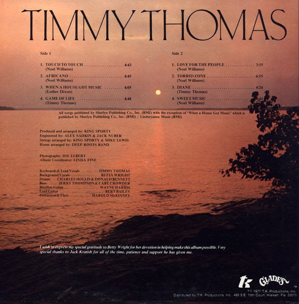 Timmy Thomas - Touch To Touch (Vinyl, LP, Album) Very Good Plus (VG+) / Good (G)