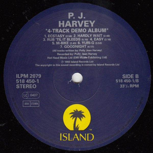 PJ Harvey - 4-Track Demos (Vinyl, LP, Album) Very Good (VG) / Very Good Plus (VG+)