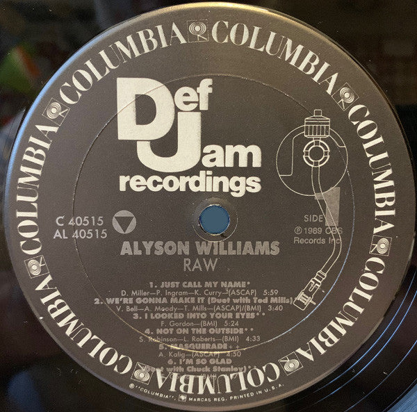 Alyson Williams - Raw (Vinyl, LP, Album) Very Good (VG) / Good Plus (G+)