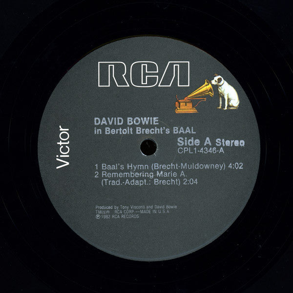 David Bowie - David Bowie In Bertolt Brecht's Baal (Vinyl, 12", 33 ⅓ RPM, EP) Very Good (VG) / Very Good Plus (VG+)