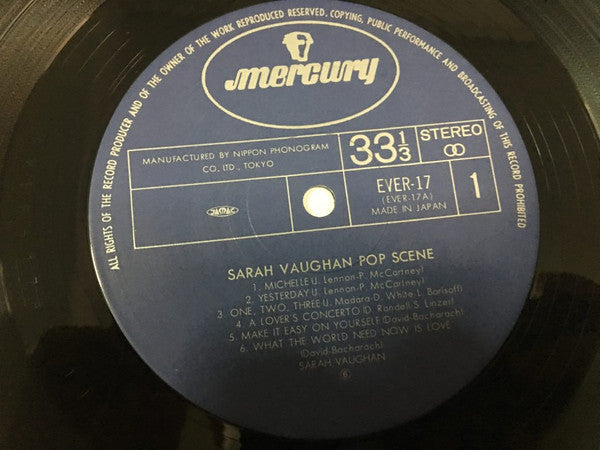 Sarah Vaughan - Pop Scene (Vinyl, LP, Album, Reissue) Very Good (VG) / Very Good (VG)