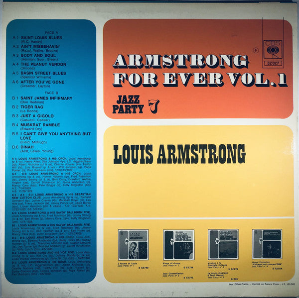 Louis Armstrong - Armstrong For Ever Vol. 1 (Vinyl, LP, Compilation) Near Mint (NM or M-) / Very Good Plus (VG+)