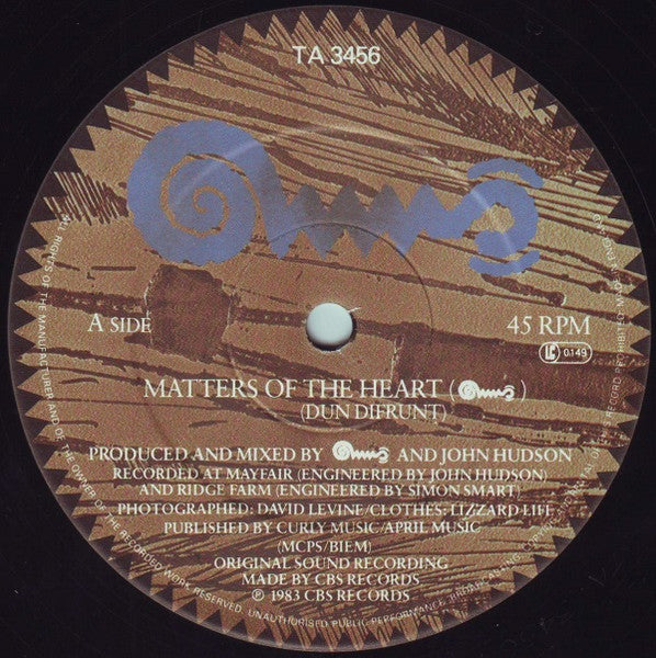 Freur - Matters Of The Heart Of The Would (Dun Difrunt) (Vinyl, 12", 45 RPM, Single) Very Good Plus (VG+) / Very Good Plus (VG+)