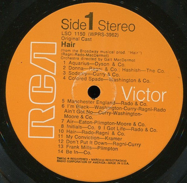 Various - Hair - The American Tribal Love-Rock Musical (The Original Broadway Cast Recording) (Vinyl, LP, Album, Repress, Stereo) Very Good (VG) / Good (G)