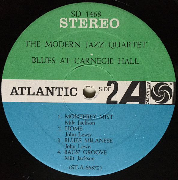 The Modern Jazz Quartet - Blues At Carnegie Hall (Vinyl, LP, Album, Stereo) Good Plus (G+) / Good Plus (G+)