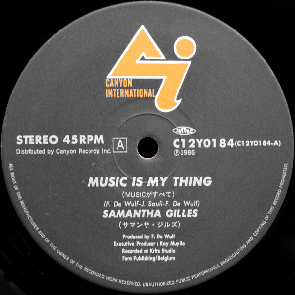 Samantha Gilles - Music Is My Thing / Under Control (Vinyl, 12", 45 RPM) Very Good (VG) / Good Plus (G+)