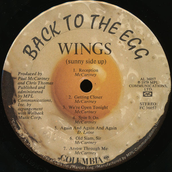 Wings (2) - Back To The Egg (Vinyl, LP, Album, Stereo) Good Plus (G+) / Very Good (VG)