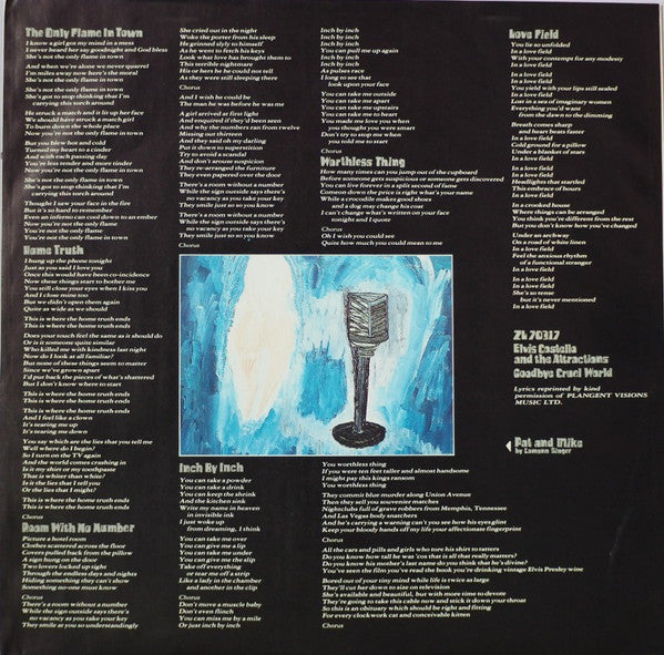 Elvis Costello & The Attractions - Goodbye Cruel World (Vinyl, LP, Album, Stereo) Very Good (VG) / Very Good Plus (VG+)