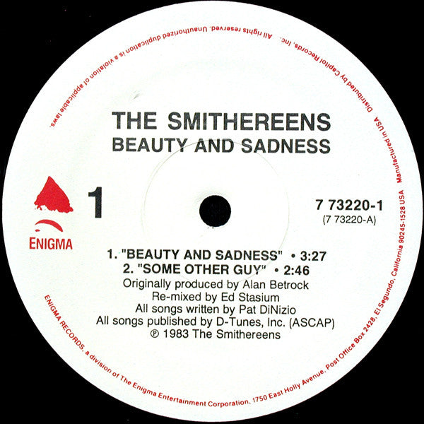 The Smithereens - Beauty And Sadness (Vinyl, 12", EP) Very Good Plus (VG+) / Very Good Plus (VG+)