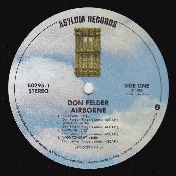 Don Felder - Airborne (Vinyl, LP, Album, Stereo) Very Good Plus (VG+) / Very Good Plus (VG+)