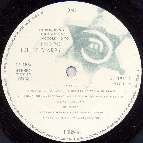 Terence Trent D'Arby - Introducing The Hardline According To Terence Trent D'Arby (Vinyl, LP, Album, Stereo) Very Good (VG) / Very Good (VG)