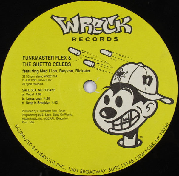 Funkmaster Flex & The Ghetto Celebs - Safe Sex, No Freaks (Vinyl, 12") Very Good Plus (VG+) / Very Good (VG)