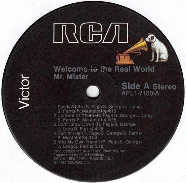 Mr. Mister - Welcome To The Real World (Vinyl, LP, Album, Reissue, Stereo) Very Good Plus (VG+) / Very Good (VG)
