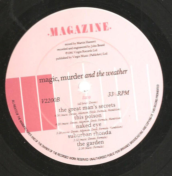 Magazine - Magic, Murder And The Weather (Vinyl, LP, Album) Very Good Plus (VG+) / Very Good Plus (VG+)