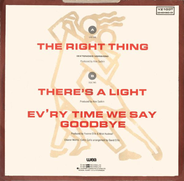 Simply Red - The Right Thing (Vinyl, 12", 45 RPM, Single, Stereo) Very Good (VG) / Very Good (VG)