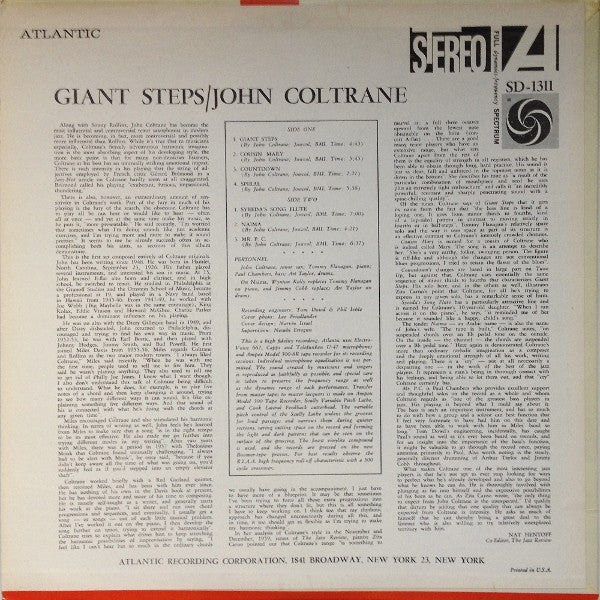 John Coltrane - Giant Steps (Vinyl, LP, Album, Reissue, Stereo) Near Mint (NM or M-) / Very Good (VG)