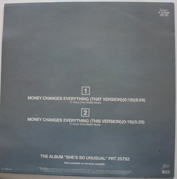 Cyndi Lauper - Money Changes Everything (Vinyl, 12", 45 RPM, Maxi-Single) Near Mint (NM or M-) / Very Good Plus (VG+)