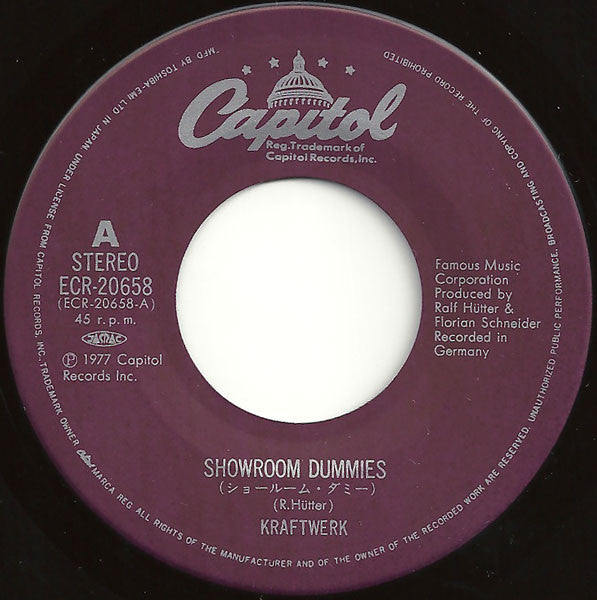 Kraftwerk - Showroom Dummies (Vinyl, 7", 45 RPM, Single) Very Good (VG) / Very Good (VG)