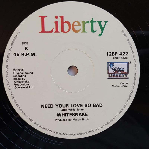 Whitesnake - Give Me More Time (Vinyl, 12", 45 RPM, Single) Very Good Plus (VG+) / Very Good Plus (VG+)