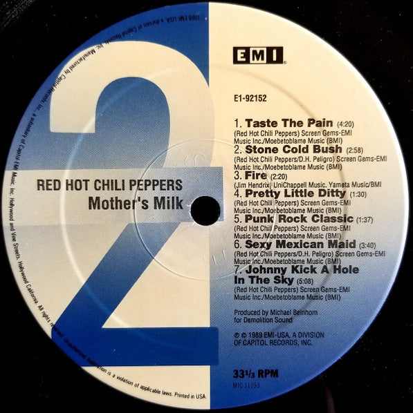 Red Hot Chili Peppers - Mother's Milk (Vinyl, LP, Album) Near Mint (NM or M-) / Very Good (VG)