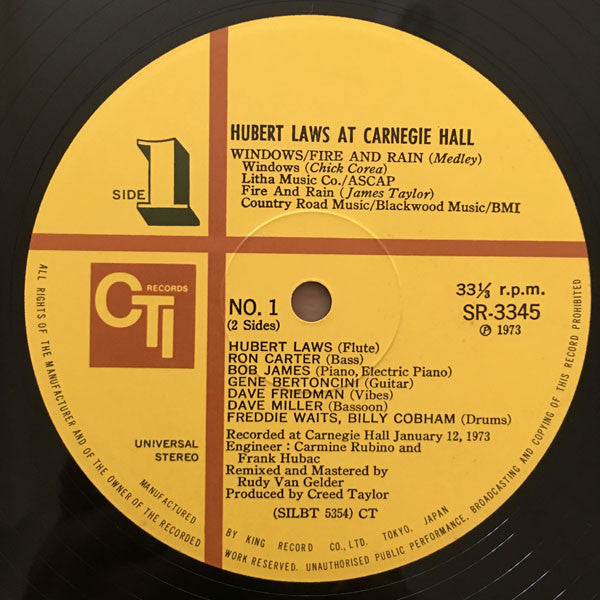 Hubert Laws - Carnegie Hall (Vinyl, LP, Album)