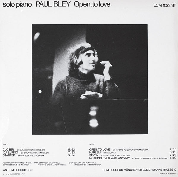 Paul Bley - Open, To Love (Vinyl, LP, Album)