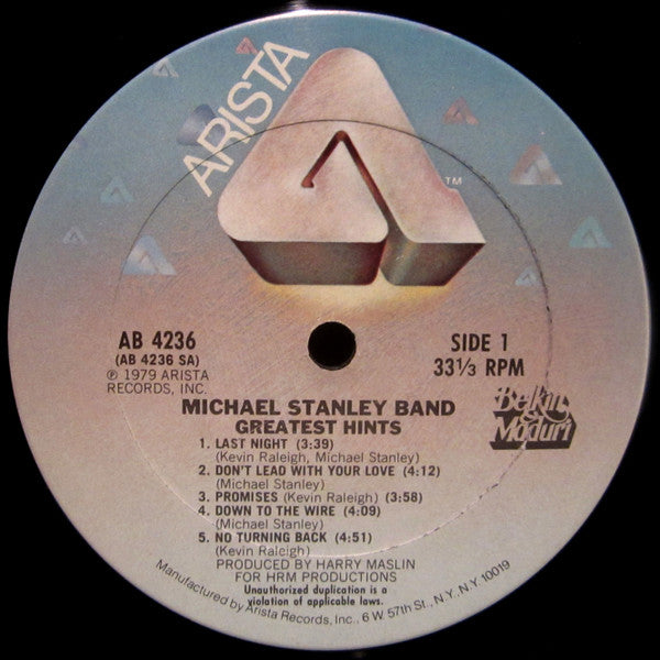 Michael Stanley Band - Greatest Hints (Vinyl, LP, Album) Very Good Plus (VG+) / Very Good (VG)