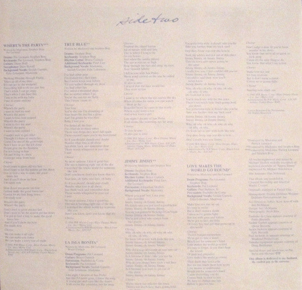 Madonna - True Blue = トゥルー・ブルー (Vinyl, LP, Album, Stereo)