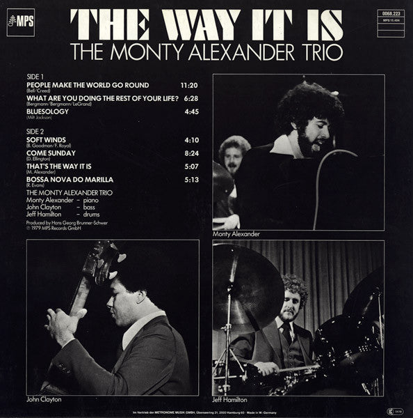 The Monty Alexander Trio - The Way It Is (Vinyl, LP, Album, Stereo) Very Good Plus (VG+) / Good Plus (G+)