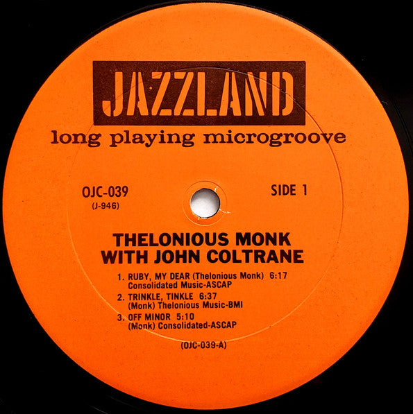 Thelonious Monk - Thelonious Monk With John Coltrane (Vinyl, LP, Album, Reissue) Mint (M) / Very Good Plus (VG+)