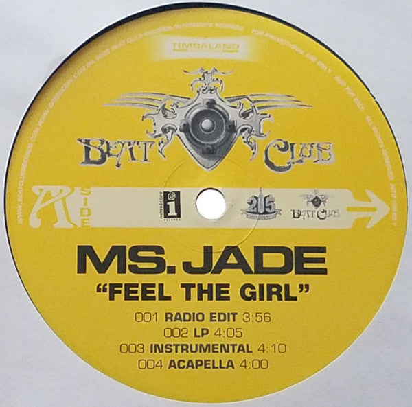 Ms. Jade - Feel The Girl (Vinyl, 12", Promo) Very Good Plus (VG+) / Very Good (VG)