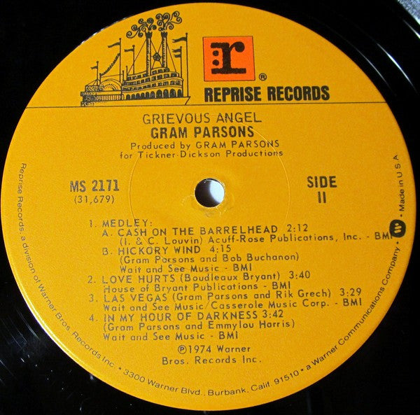 Gram Parsons - Grievous Angel (Vinyl, LP, Album, Repress) Very Good Plus (VG+) / Very Good Plus (VG+)
