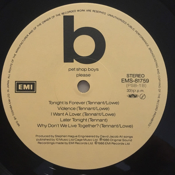 Pet Shop Boys - Please = ウエスト・エンド・ガールズ (Vinyl, LP, Album)