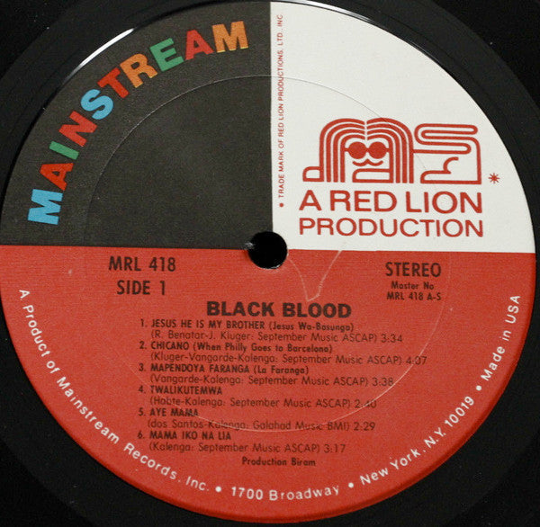 Black Blood (2) - Black Blood (Vinyl, LP) Very Good (VG) / Very Good (VG)