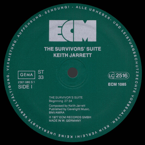 Keith Jarrett - The Survivors' Suite (Vinyl, LP, Album, Stereo) Very Good (VG) / Very Good (VG)