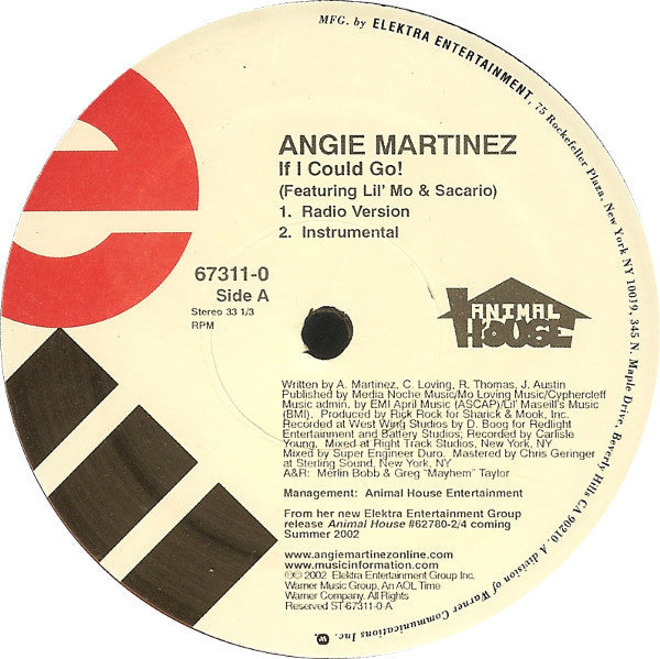 Angie Martinez - If I Could Go (Vinyl, 12", 33 ⅓ RPM, Stereo) Very Good Plus (VG+) / Very Good (VG)