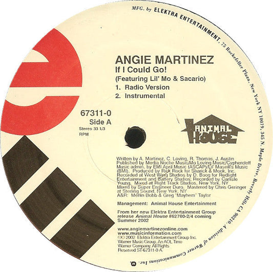 Angie Martinez - If I Could Go (Vinyl, 12", 33 ⅓ RPM, Stereo) Very Good Plus (VG+) / Very Good (VG)