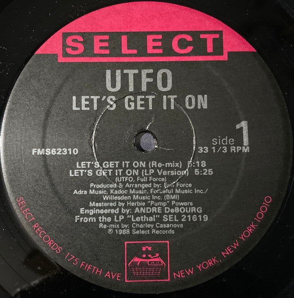 UTFO - Let's Get It On (Vinyl, 12", 33 ⅓ RPM) Very Good Plus (VG+) / Very Good Plus (VG+)