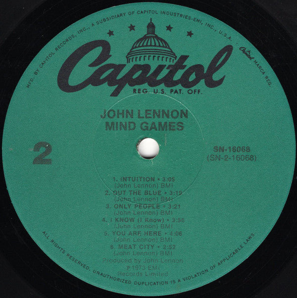 John Lennon - Mind Games (Vinyl, LP, Album, Reissue) Very Good Plus (VG+) / Very Good (VG)