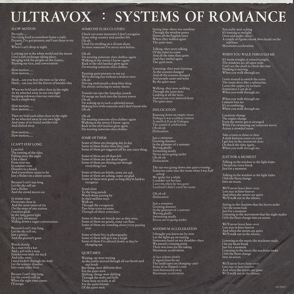 Ultravox - Systems Of Romance (Vinyl, LP, Album) Good Plus (G+) / Good (G)