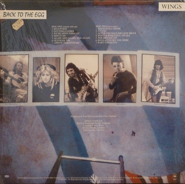 Wings (2) - Back To The Egg (Vinyl, LP, Album, Stereo) Good Plus (G+) / Very Good (VG)