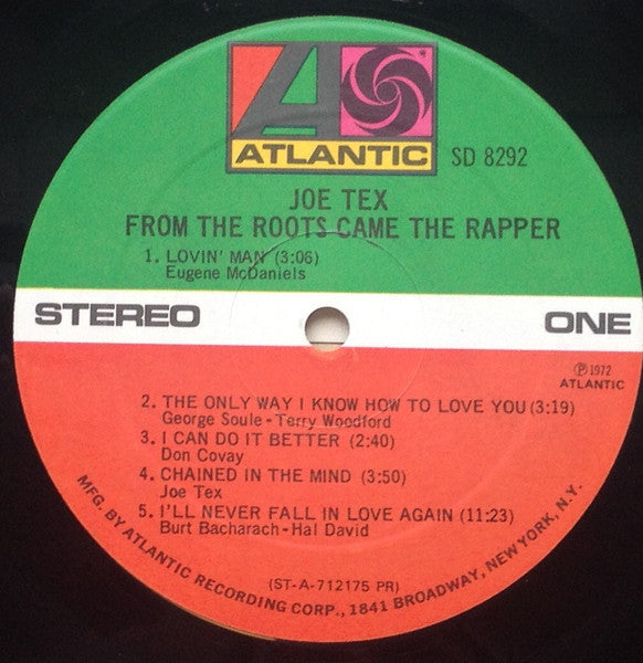 Joe Tex - From The Roots Came The Rapper (Vinyl, LP, Album) Very Good Plus (VG+) / Good Plus (G+)
