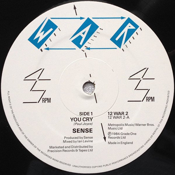 Sense (4) - You Cry (Vinyl, 12", 45 RPM) Good Plus (G+) / Very Good (VG)