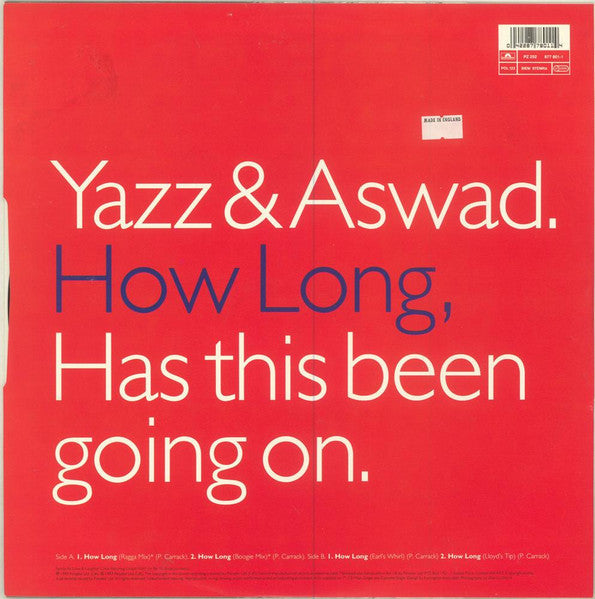 Yazz - How Long (Vinyl, 12", 33 ⅓ RPM, Single) Very Good (VG) / Very Good (VG)