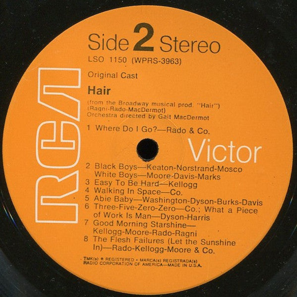 Various - Hair - The American Tribal Love-Rock Musical (The Original Broadway Cast Recording) (Vinyl, LP, Album, Repress, Stereo) Very Good (VG) / Good (G)