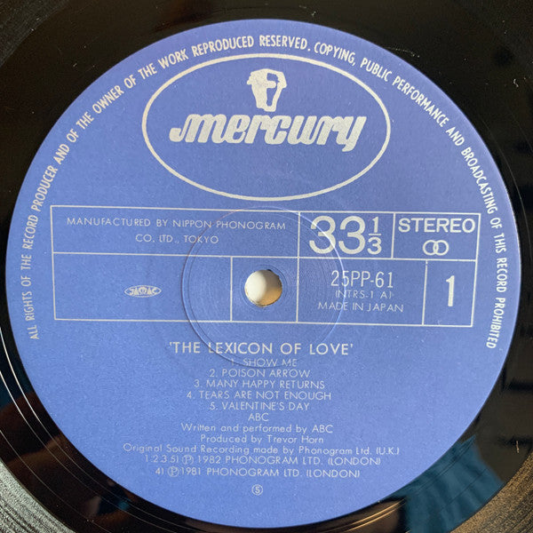ABC - The Lexicon Of Love (Vinyl, LP, Album, Stereo)